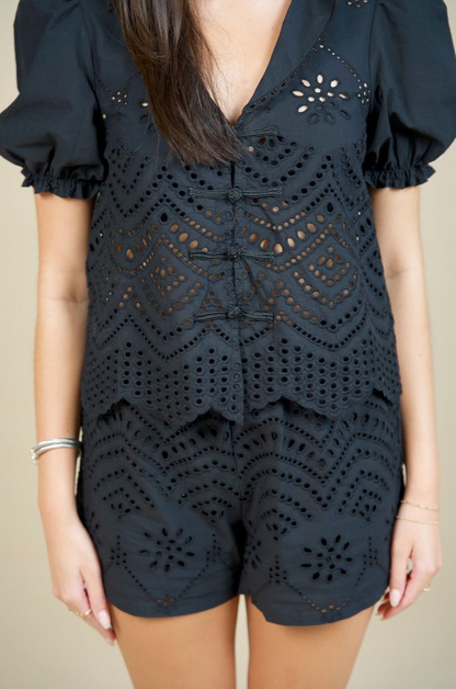 Floria Two- Piece in Black- heartloom