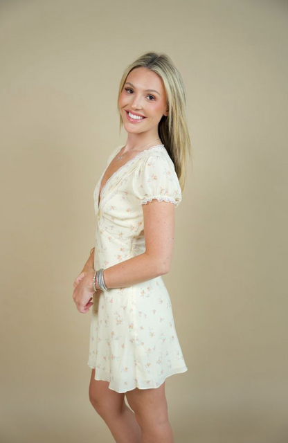 Yasmin Floral Lace-Trimmed Mini Dress- LoveShackFancy
