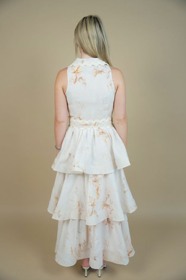 Tiered Flare Hem Sleeveless Maxi Dress- Beulah Style