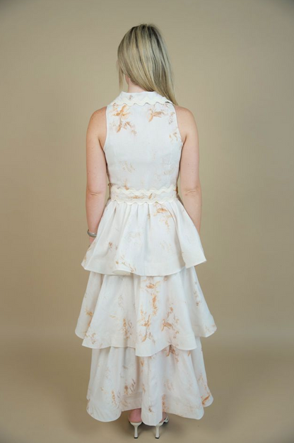 Tiered Flare Hem Sleeveless Maxi Dress- Beulah Style