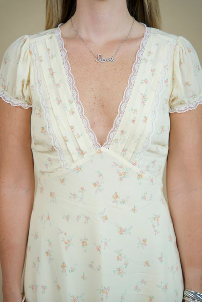 Yasmin Floral Lace-Trimmed Mini Dress- LoveShackFancy
