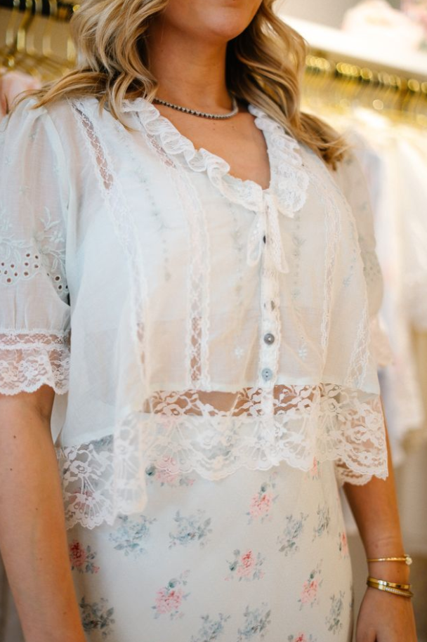 Maurelle Cotton Lace Blouse - LoveShackFancy