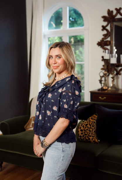 Romilly Blouse Inkwash- LoveShackFancy