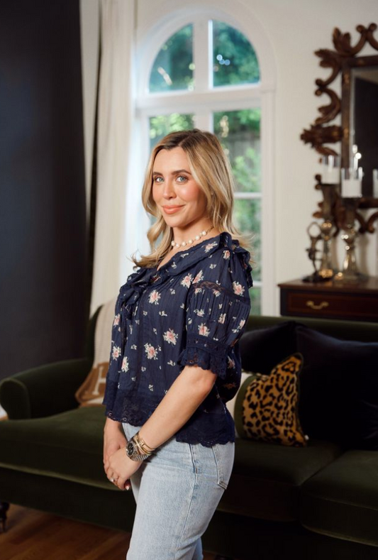 Romilly Blouse Inkwash- LoveShackFancy