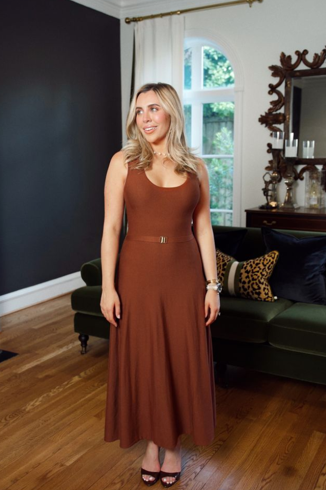 Ariene Knit Dress Copper Cedar- Karina Grimaldi