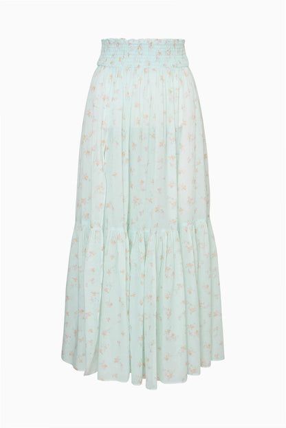 Umber Cotton Cover-Up Skirt Celadon Drift- LoveShackFancy