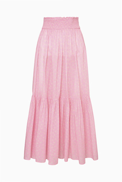 Umber Cotton Cover-Up Skirt Polaroid Rose- LoveShackFancy