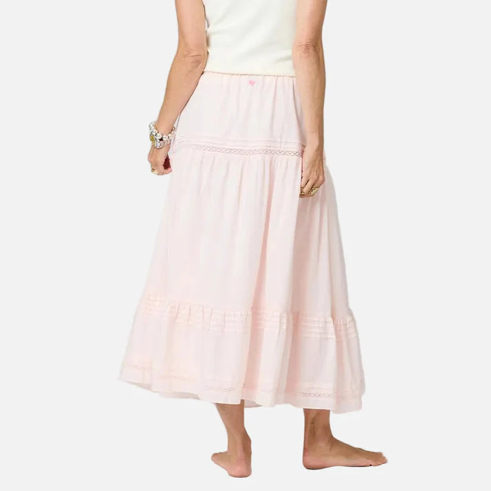 Vacance Cotton Pintuck Skirt Sugar Pink- Kerri Rosenthal