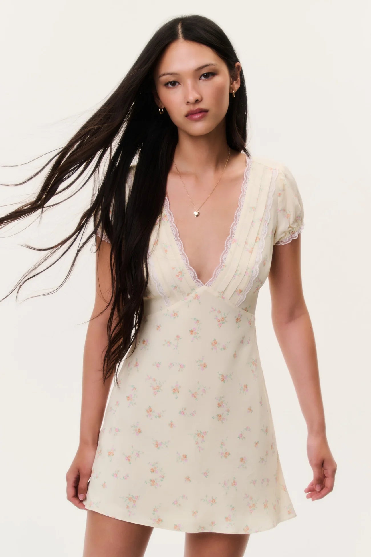 Yasmin Floral Lace-Trimmed Mini Dress- LoveShackFancy