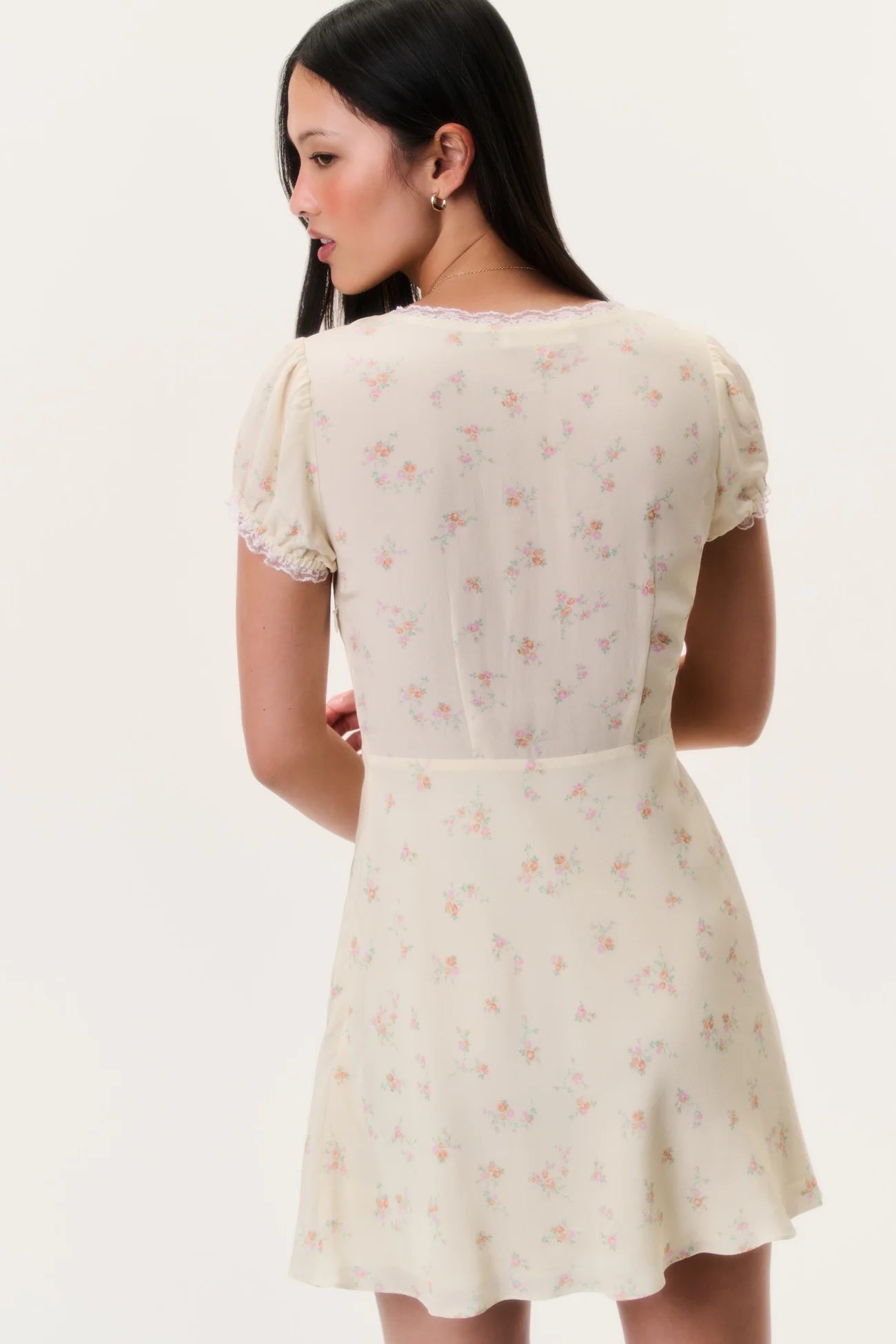 Yasmin Floral Lace-Trimmed Mini Dress- LoveShackFancy