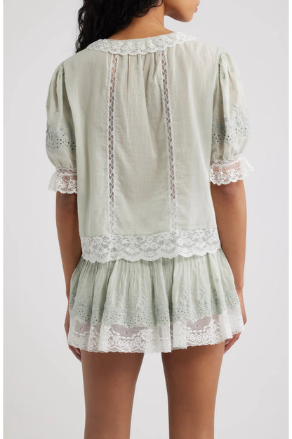 Maurelle Cotton Lace Blouse - LoveShackFancy