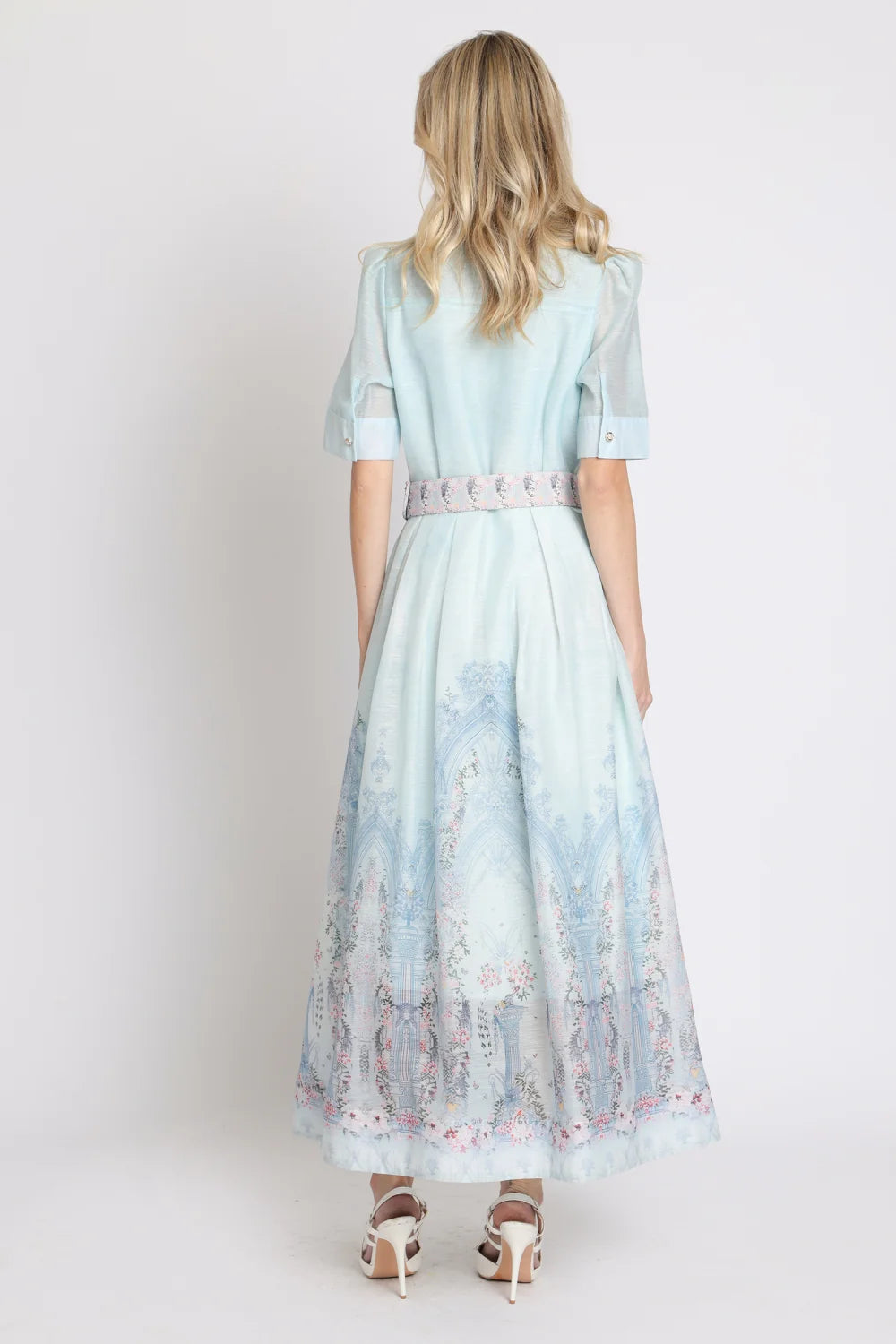 Romantic Botanical Print Shirt Dress- Beulah Style