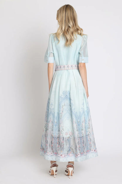 Romantic Botanical Print Shirt Dress- Beulah Style