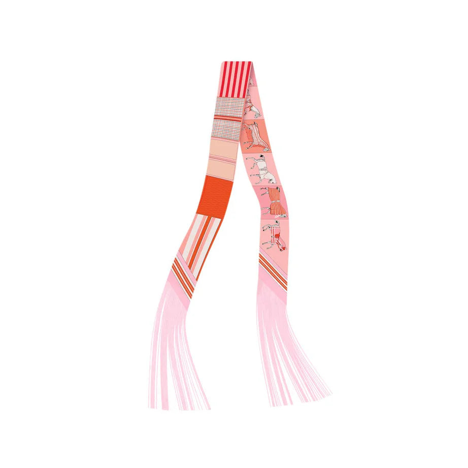 Frilly Scarf with Fringe- Orange/Pink