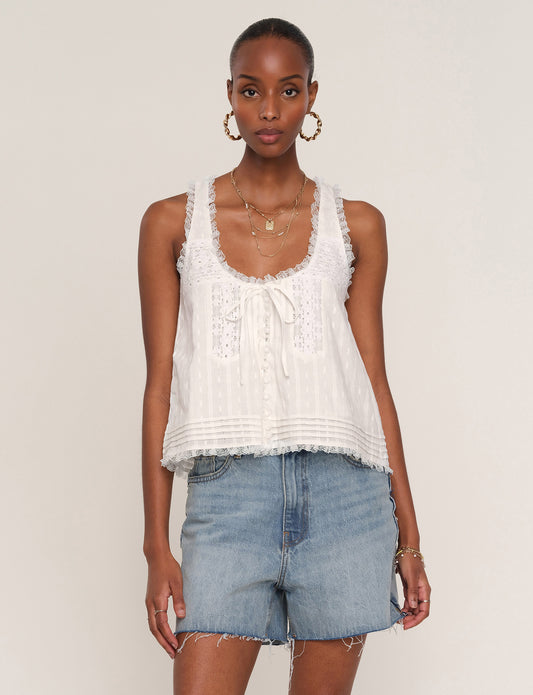 Ena Top in Eggshell- heartloom
