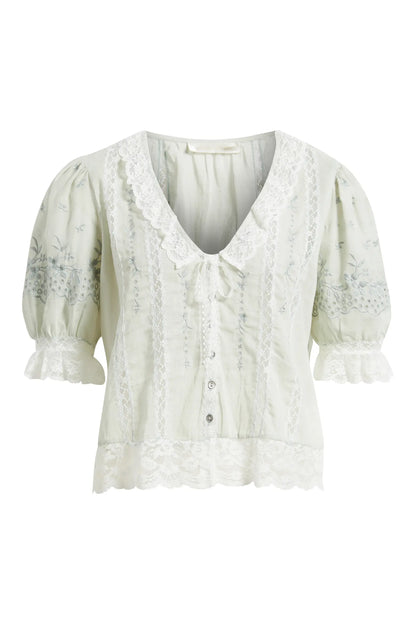 Maurelle Cotton Lace Blouse - LoveShackFancy