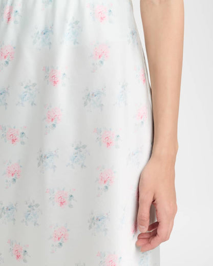 Castle Floral Satin Midi Skirt - LoveShackFancy