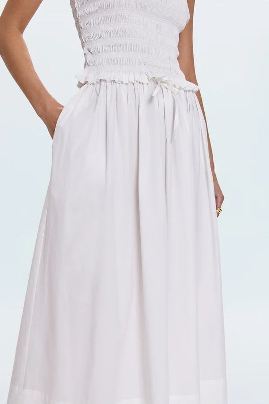 Noelle Poplin Maxi Skirt - Le Blanc