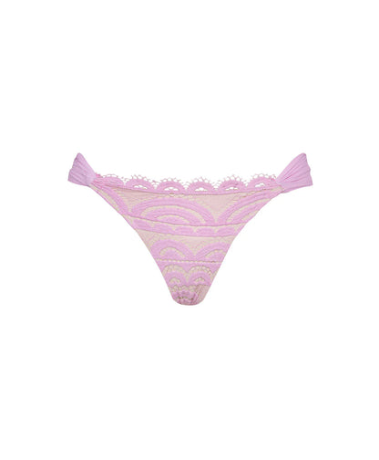 Rosé Lace Fanned Bikini Full Bottom- PQ Swim