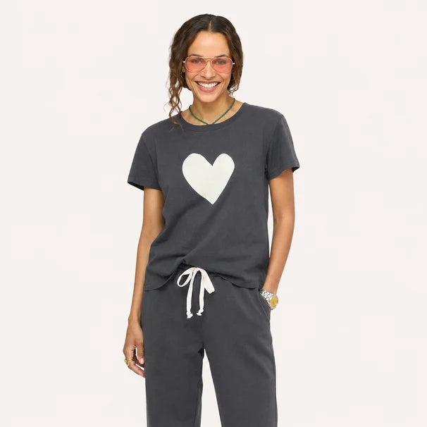 Suke Imperfect Heart Tee Anthracite/Natural- Kerri Rosenthal