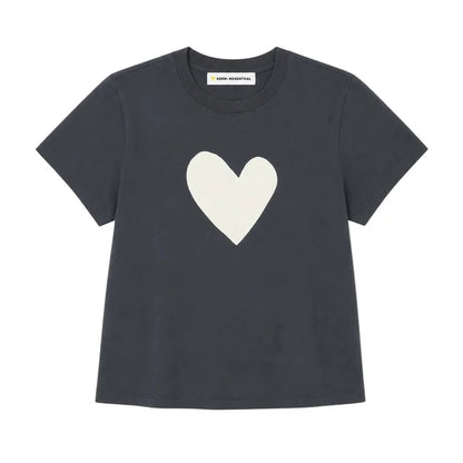 Suke Imperfect Heart Tee Anthracite/Natural- Kerri Rosenthal