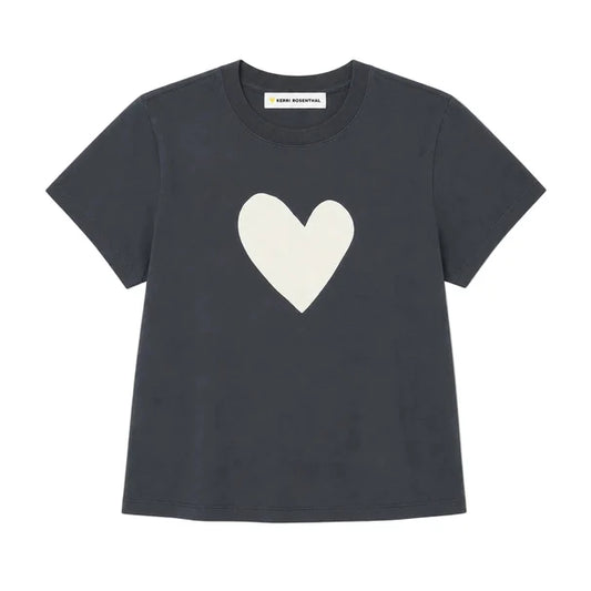 Suke Imperfect Heart Tee Anthracite/Natural- Kerri Rosenthal